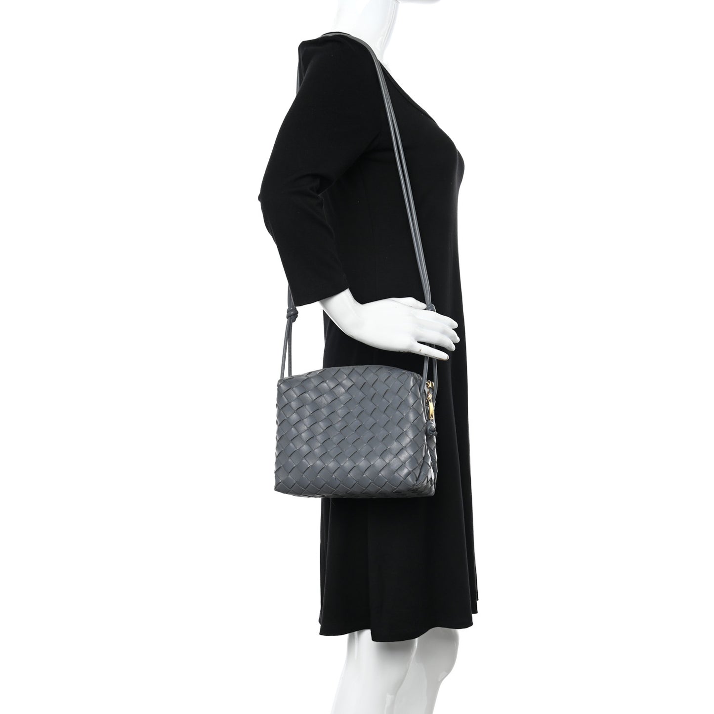 Nappa Intrecciato Small Loop Camera Bag Thunder