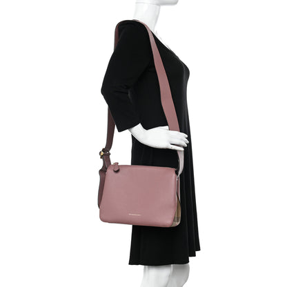 Burberry Soft Grain Calfskin House Check Small Helmsley Crossbody Dusty Pink 2 of 10