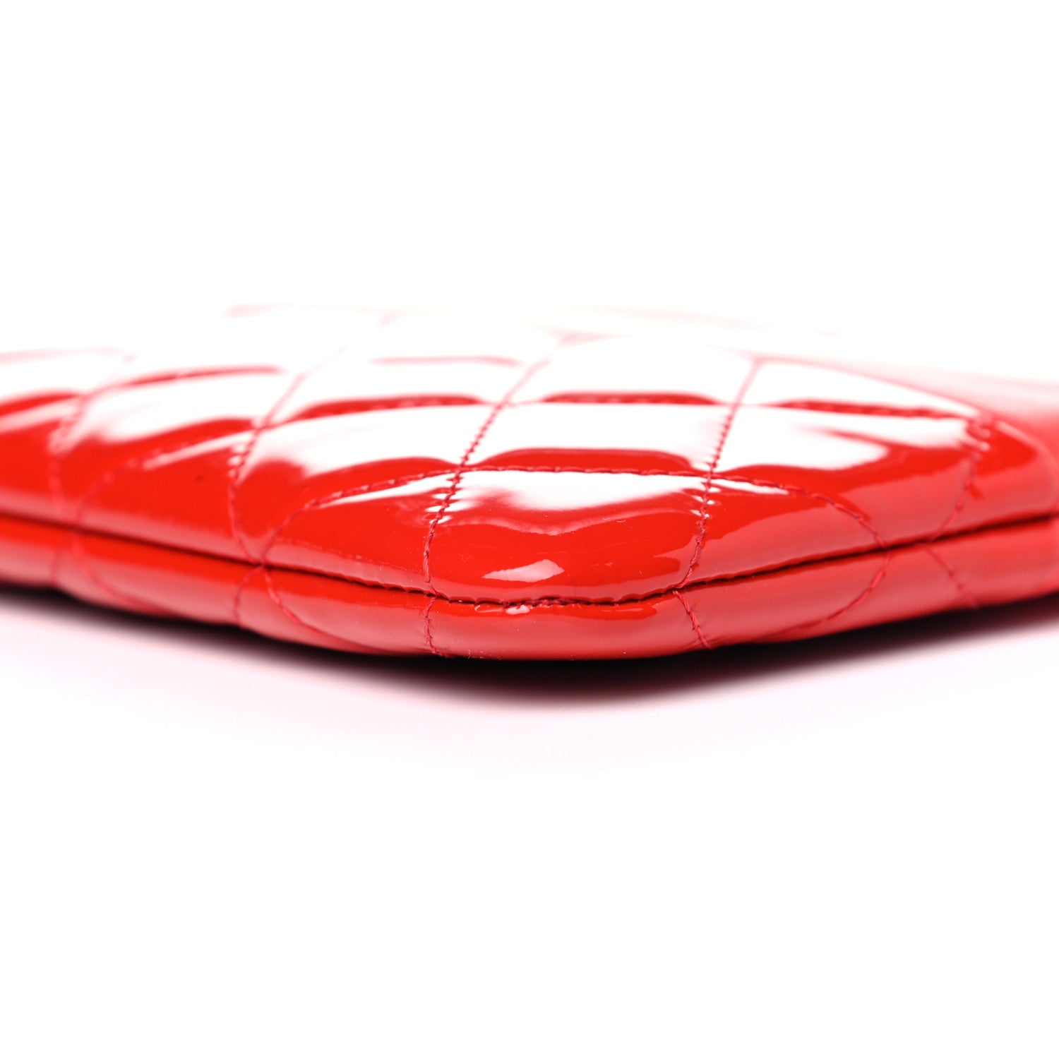 Chanel Calfskin Patent Quilted Medium Cosmetic Case Red 8 of 12