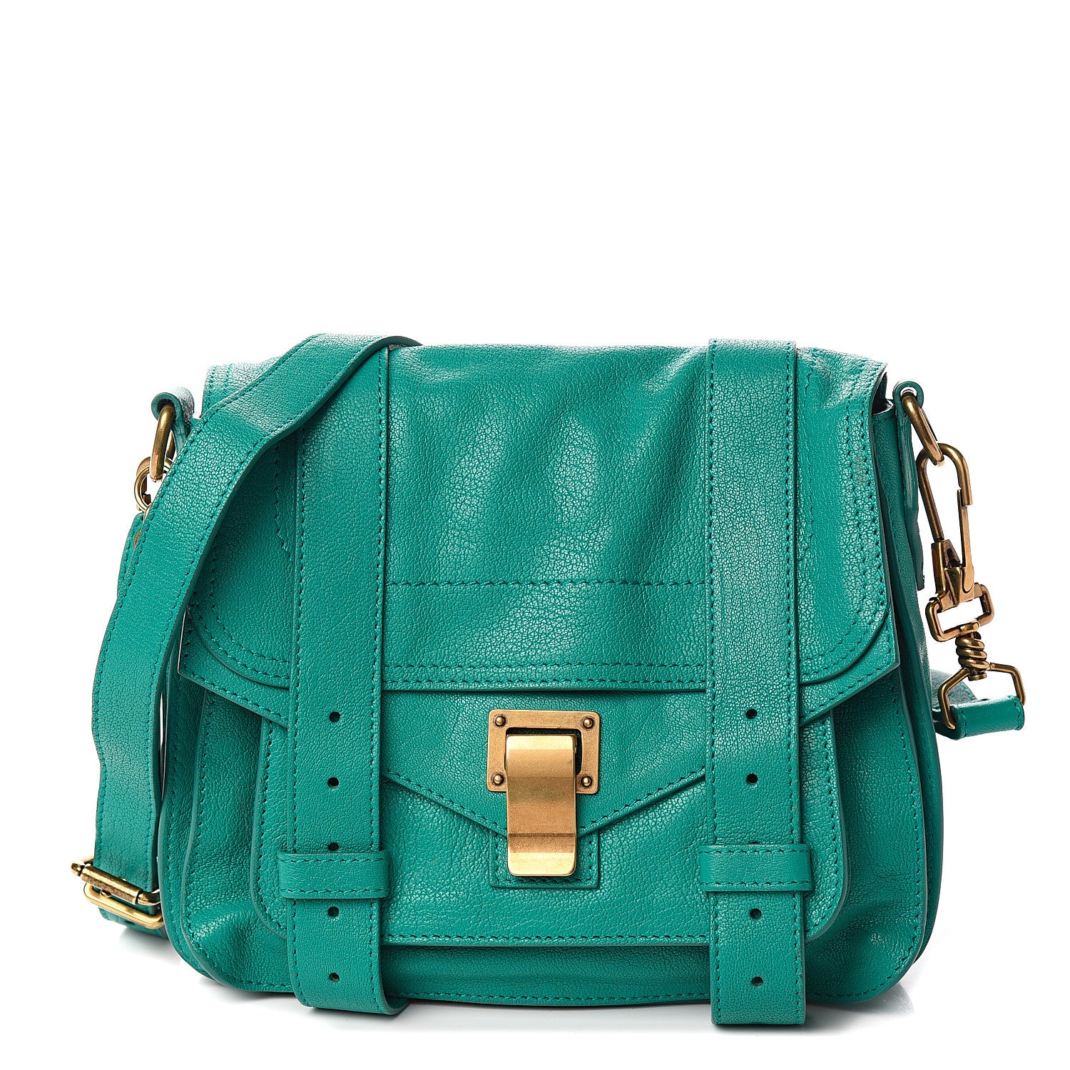 Proenza Schouler Lambskin PS1 Mini Pouch Messenger Bag Aqua 1 of 9