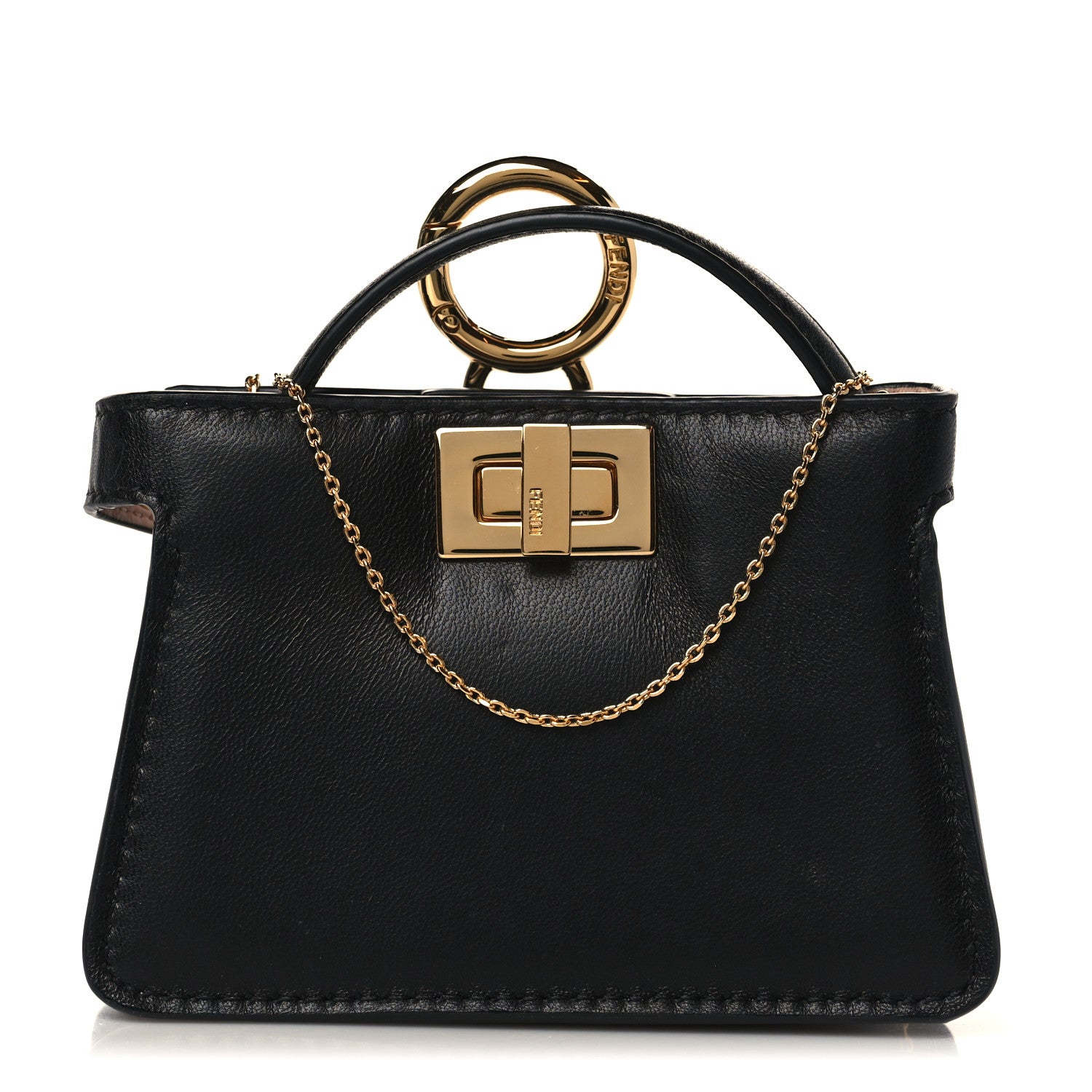 Fendi Nappa Sigma Pico Peekaboo Charm Black 1 of 9