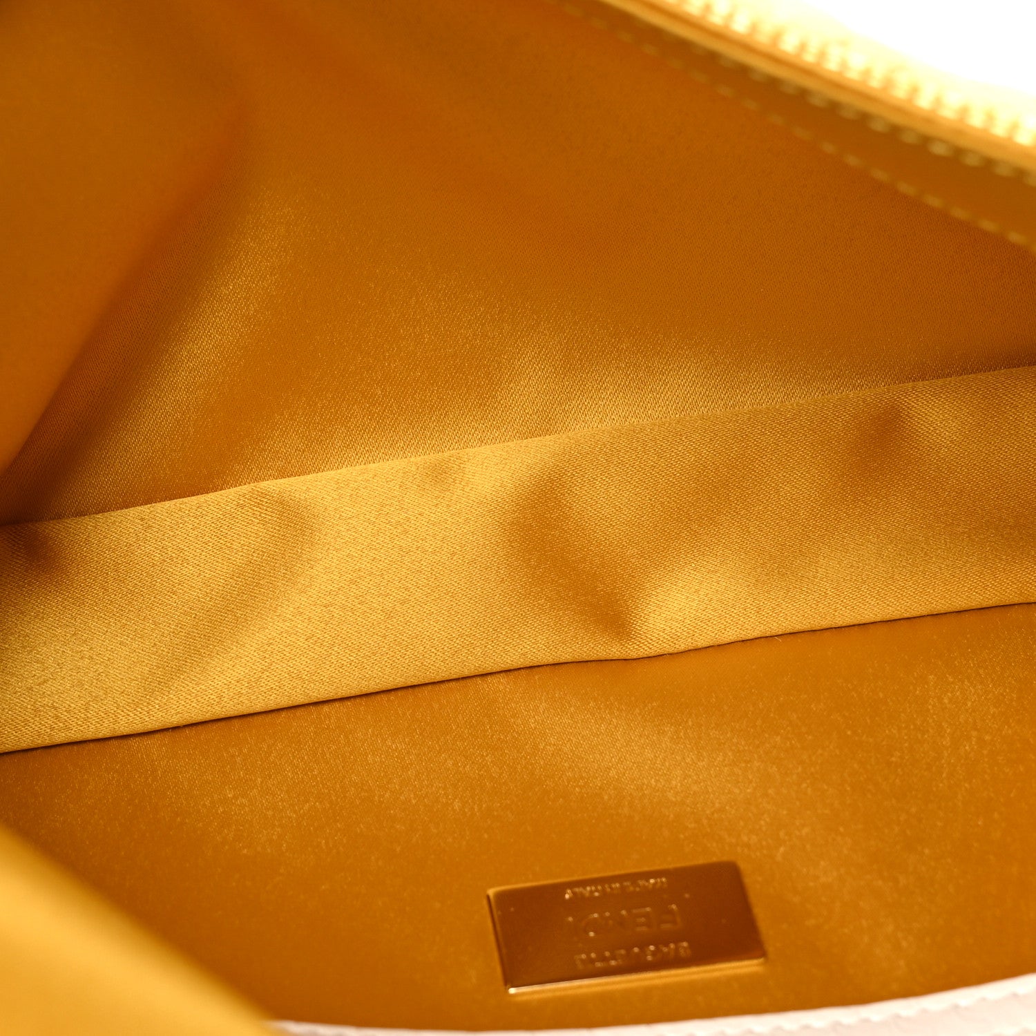 Fendi Satin Sequin Paillettes Elaphe Plexiglass Baguette 1997 Giallo Avorio 5 of 10