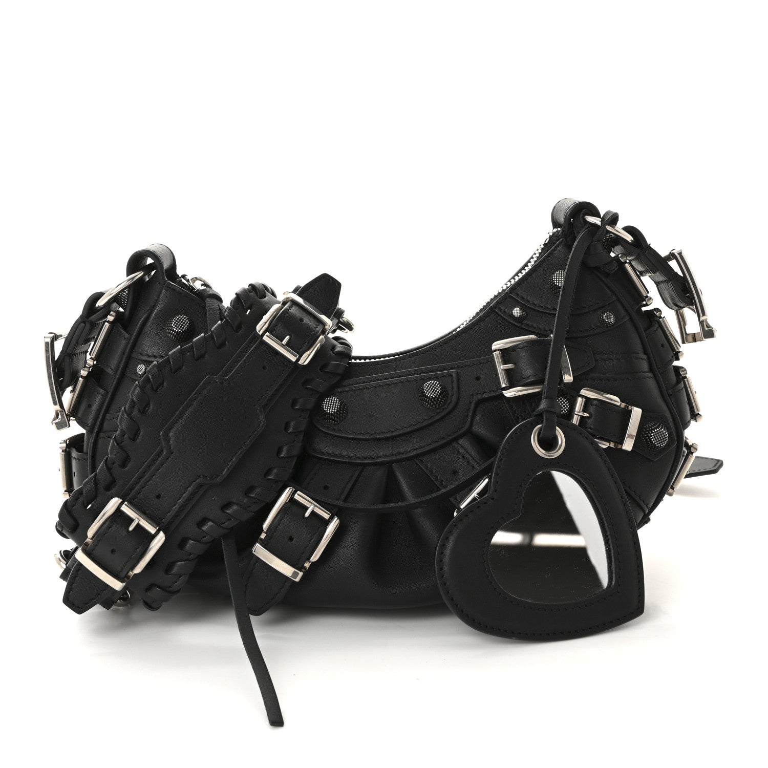 Balenciaga Calfskin Le Cagole With Buckles Shoulder Bag XS Black 1 of 9