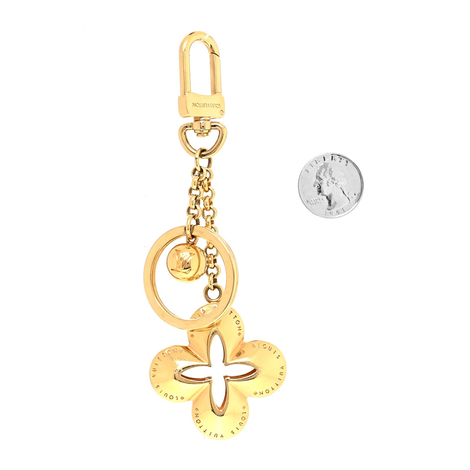 Louis Vuitton Metal Eclipse Bag Charm Key Holder Gold 2 of 4