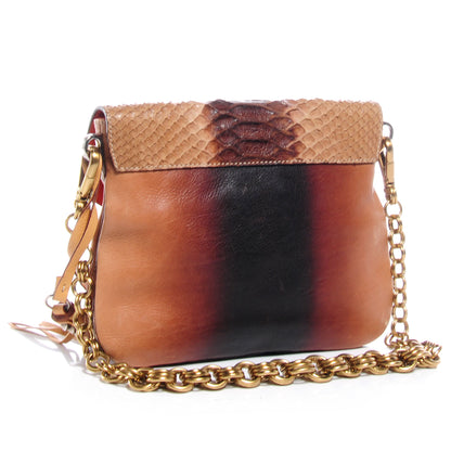 Prada Vitello Python Pushlock Flap Shoulder Bag Deserto 3 of 8