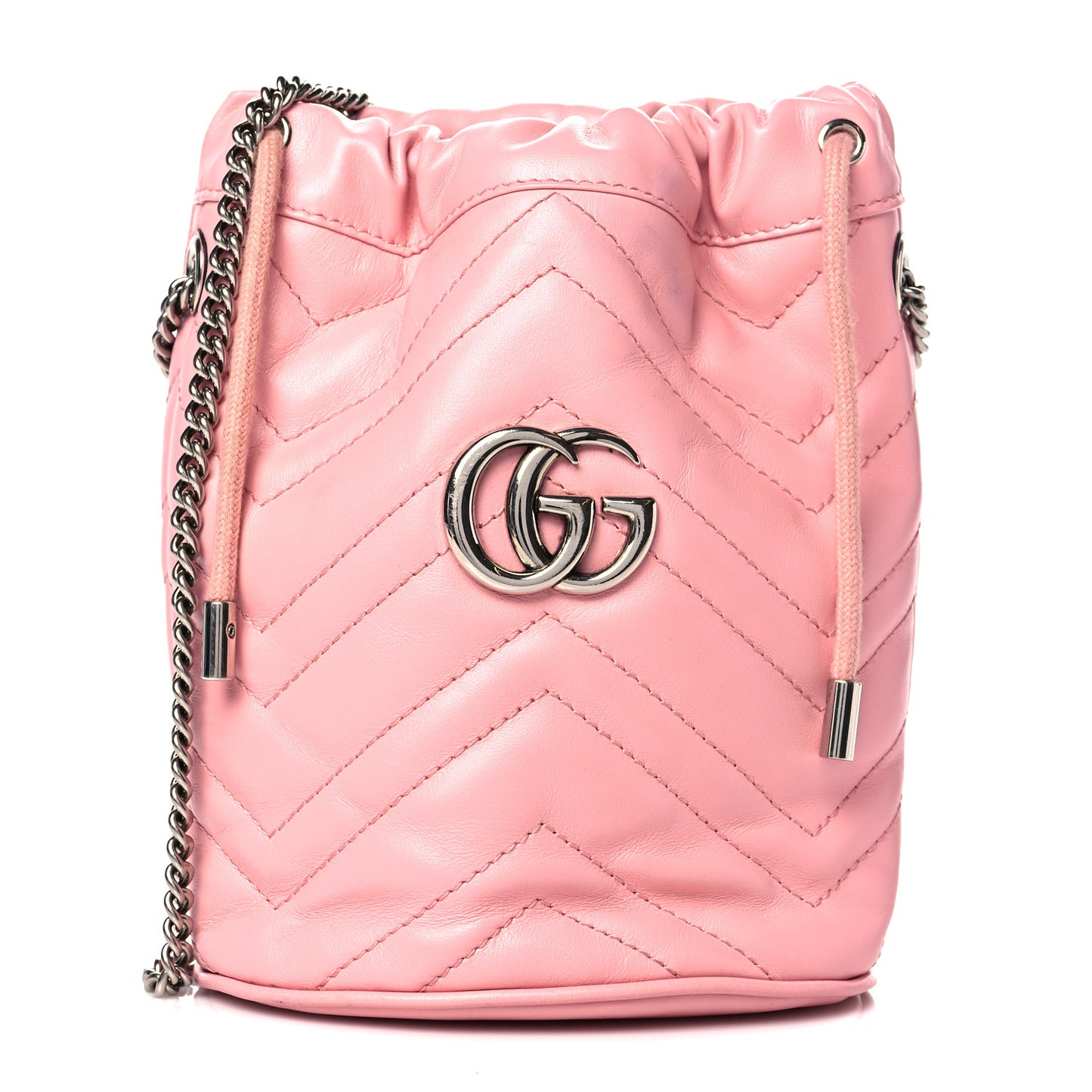 Calfskin Matelasse Mini GG Marmont 2.0 Bucket Bag Wild Rose