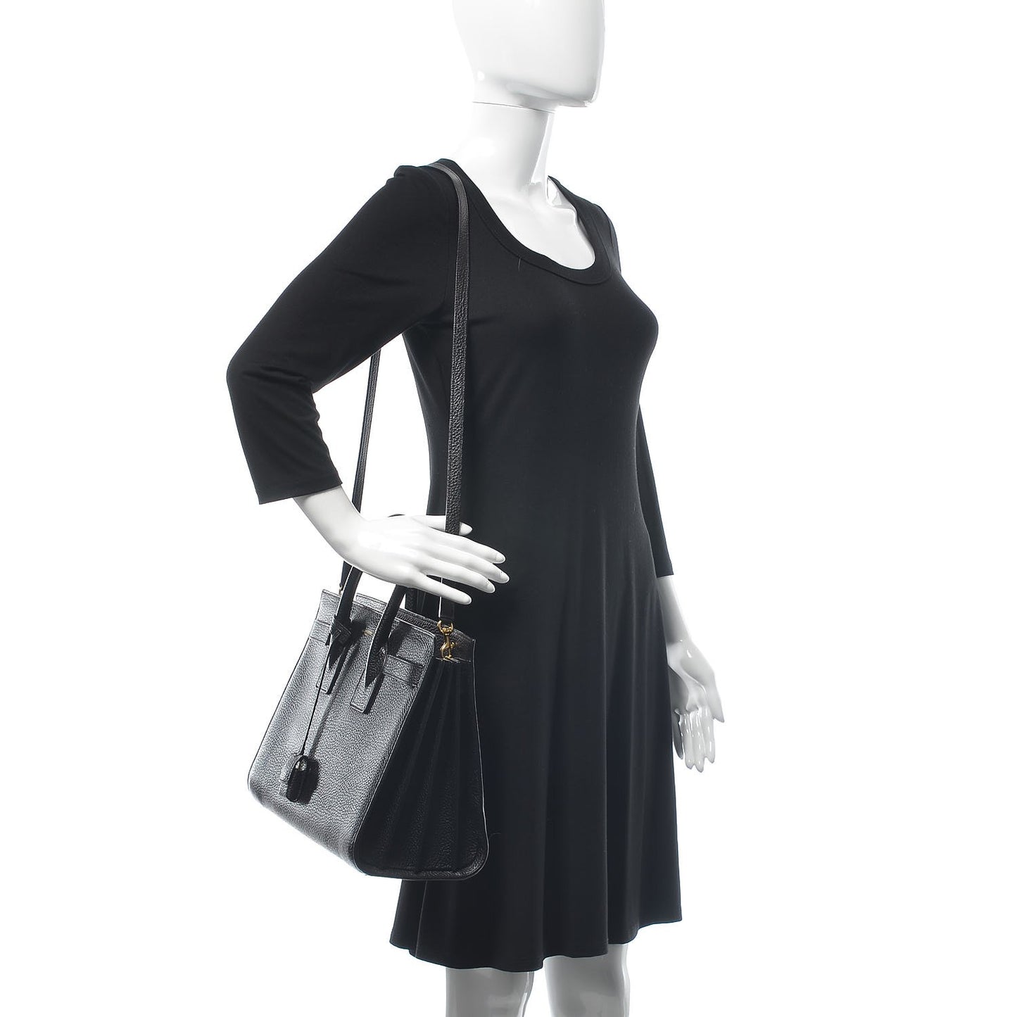 Grained Calfskin Small Sac De Jour Black