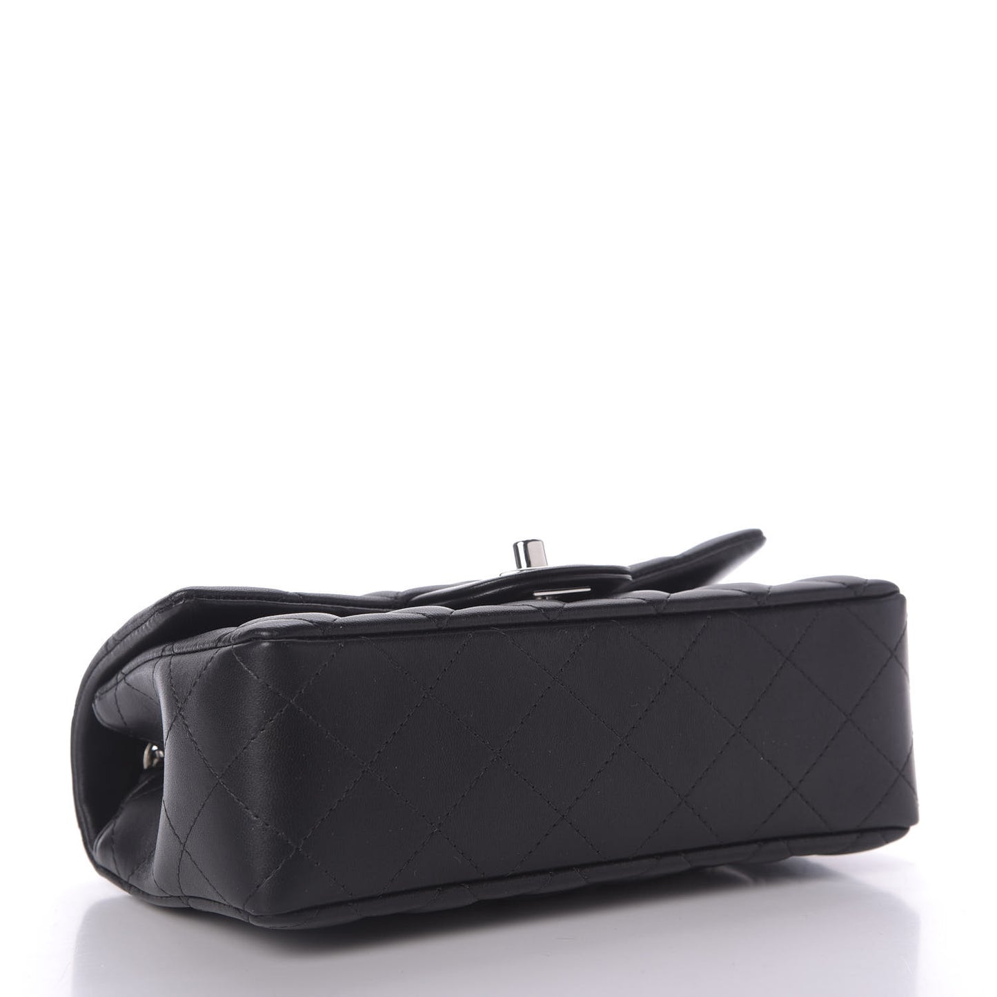 Lambskin Quilted Mini Rectangular Flap Black