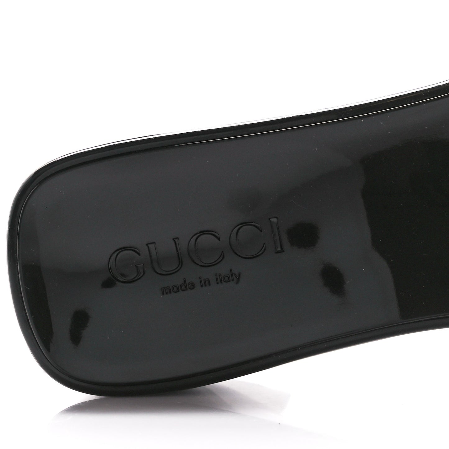 Rubber Gucci Logo Womens Platform 20/60mm Slide Sandals 38 Black