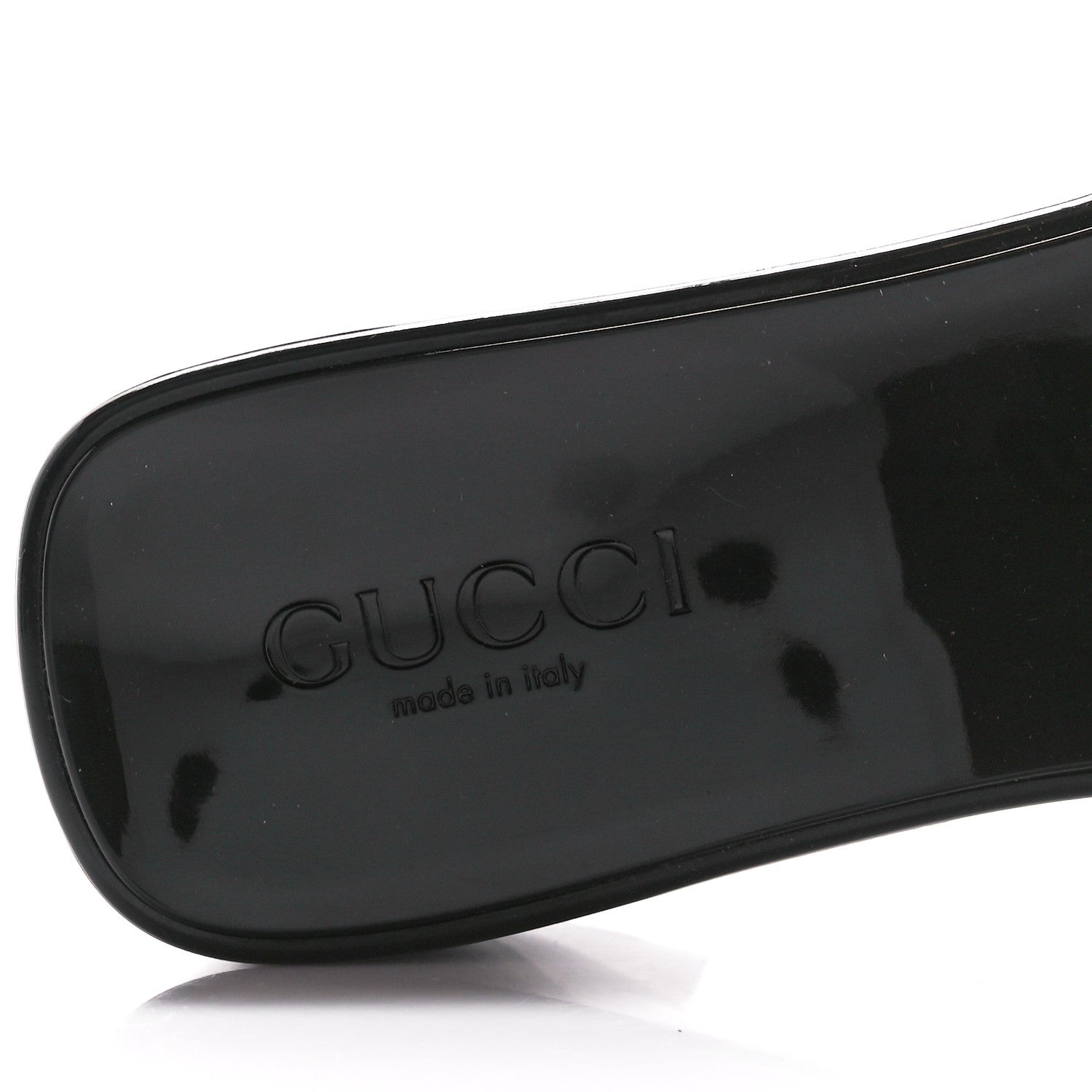 Gucci Rubber Gucci Logo Womens Platform 20/60mm Slide Sandals 38 Black 7 of 9