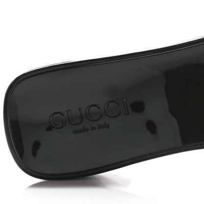 Gucci Rubber Gucci Logo Womens Platform 20/60mm Slide Sandals 38 Black 7 of 9