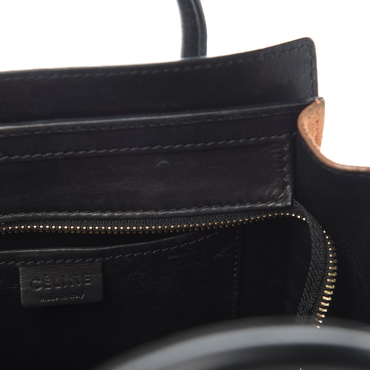 Celine Satin Calfskin Suede Nano Tri-Color Luggage Seashell 13 of 13