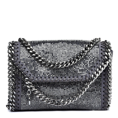 Stella McCartney Crystal Stones Tiny Fold Over Falabella Grey 1 of 9