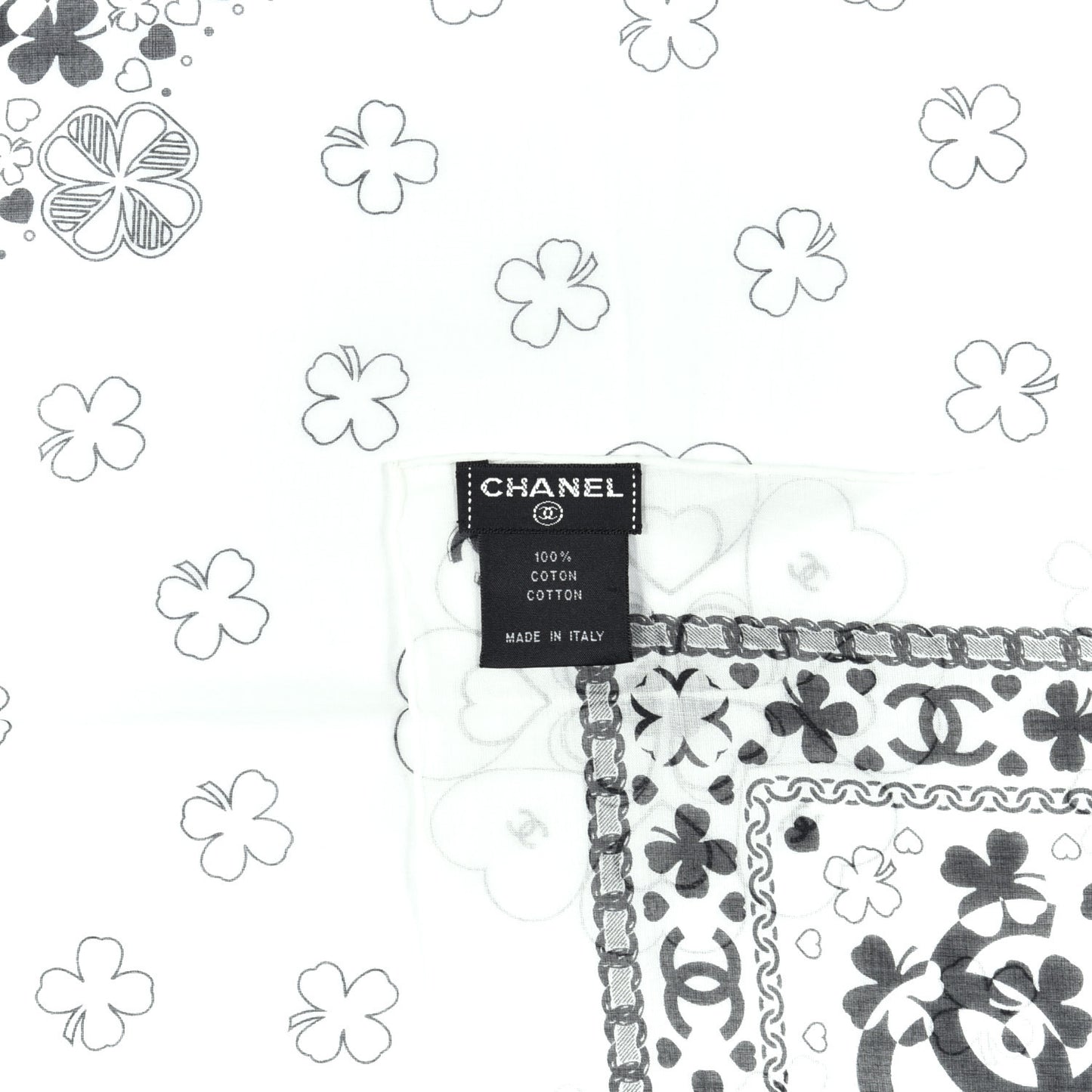 Cotton CC Bandana Scarf White