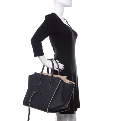 Celine Baby Grained Calfskin Medium Phantom Luggage Navy 2 of 9