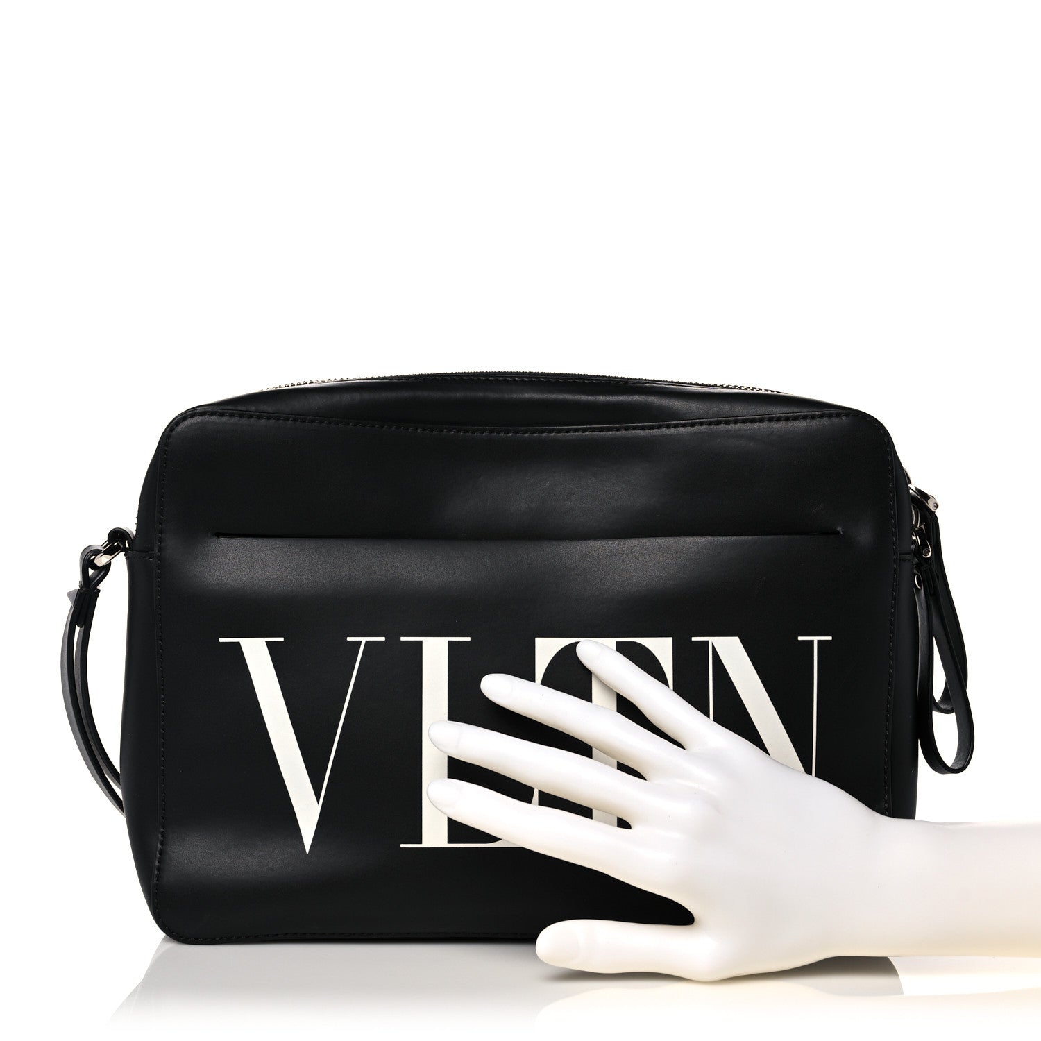 Valentino Garavani Calfskin VLTN Zip Pouch Black 2 of 11
