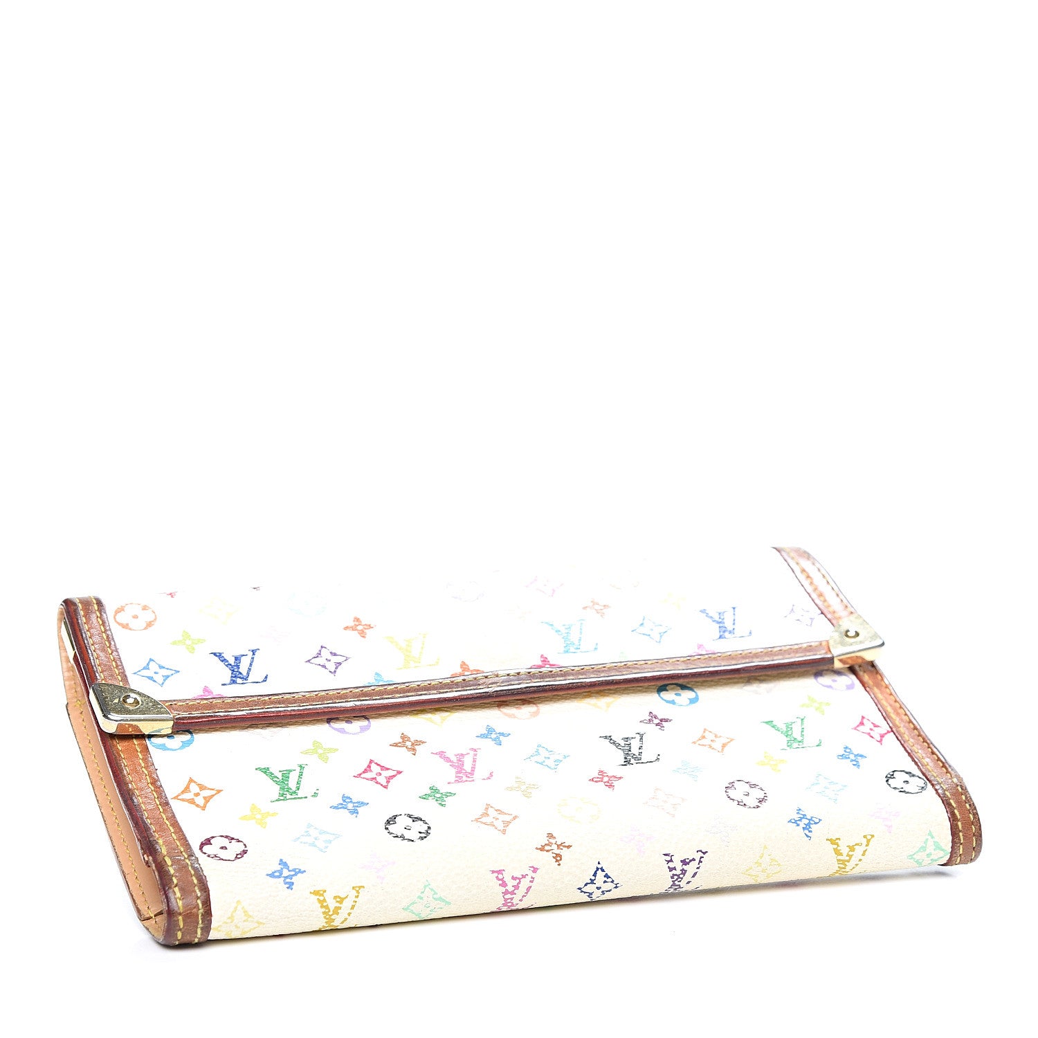 Louis Vuitton Monogram Multicolor Porte Tresor International Wallet White 3 of 6