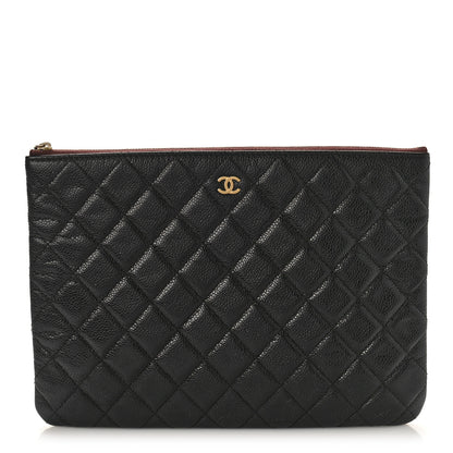 Chanel Caviar Quilted Medium Cosmetic Case Black 1 of 9