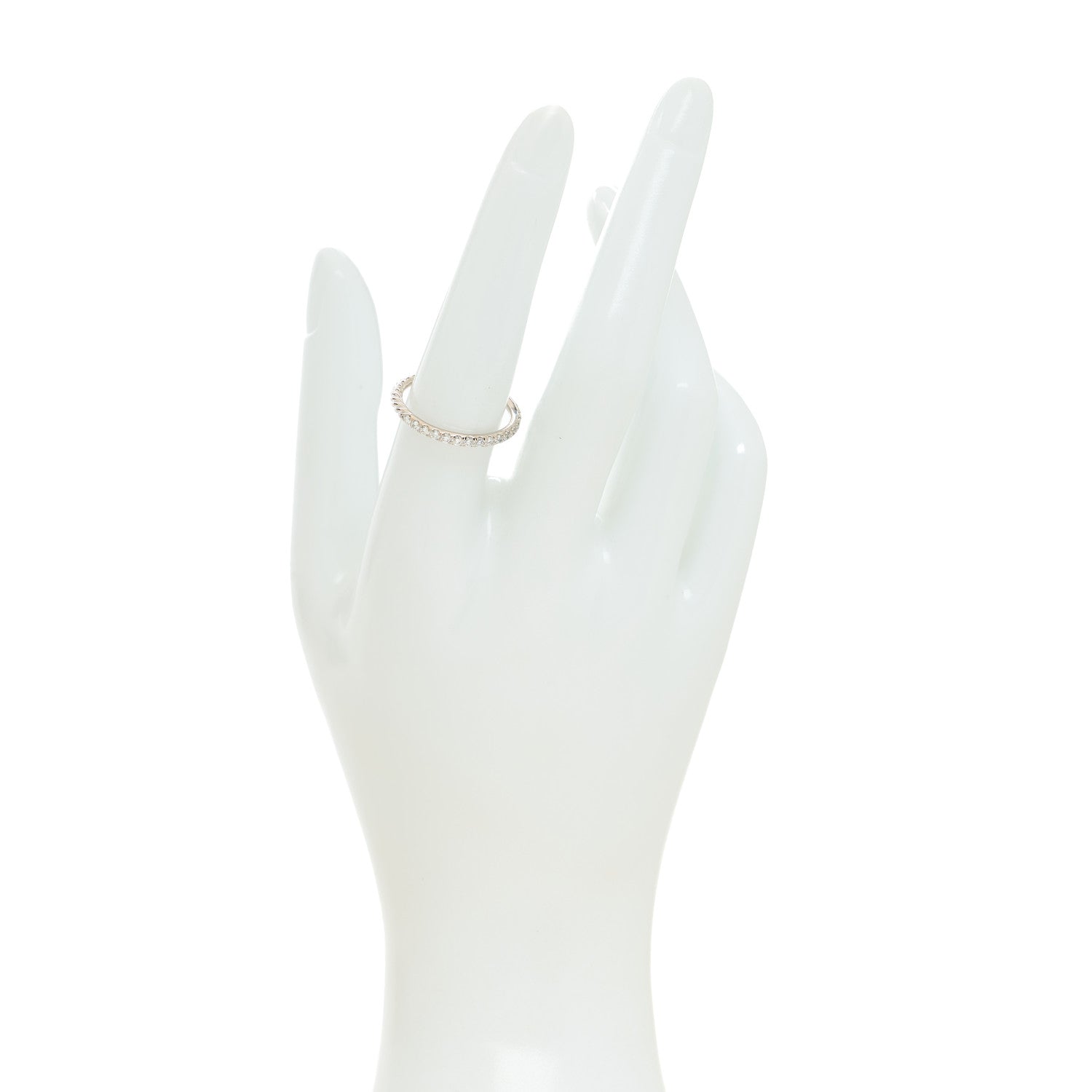 David Yurman 18K White Gold Diamond 2mm Cable Collectibles Band Ring 56 7.5 2 of 4