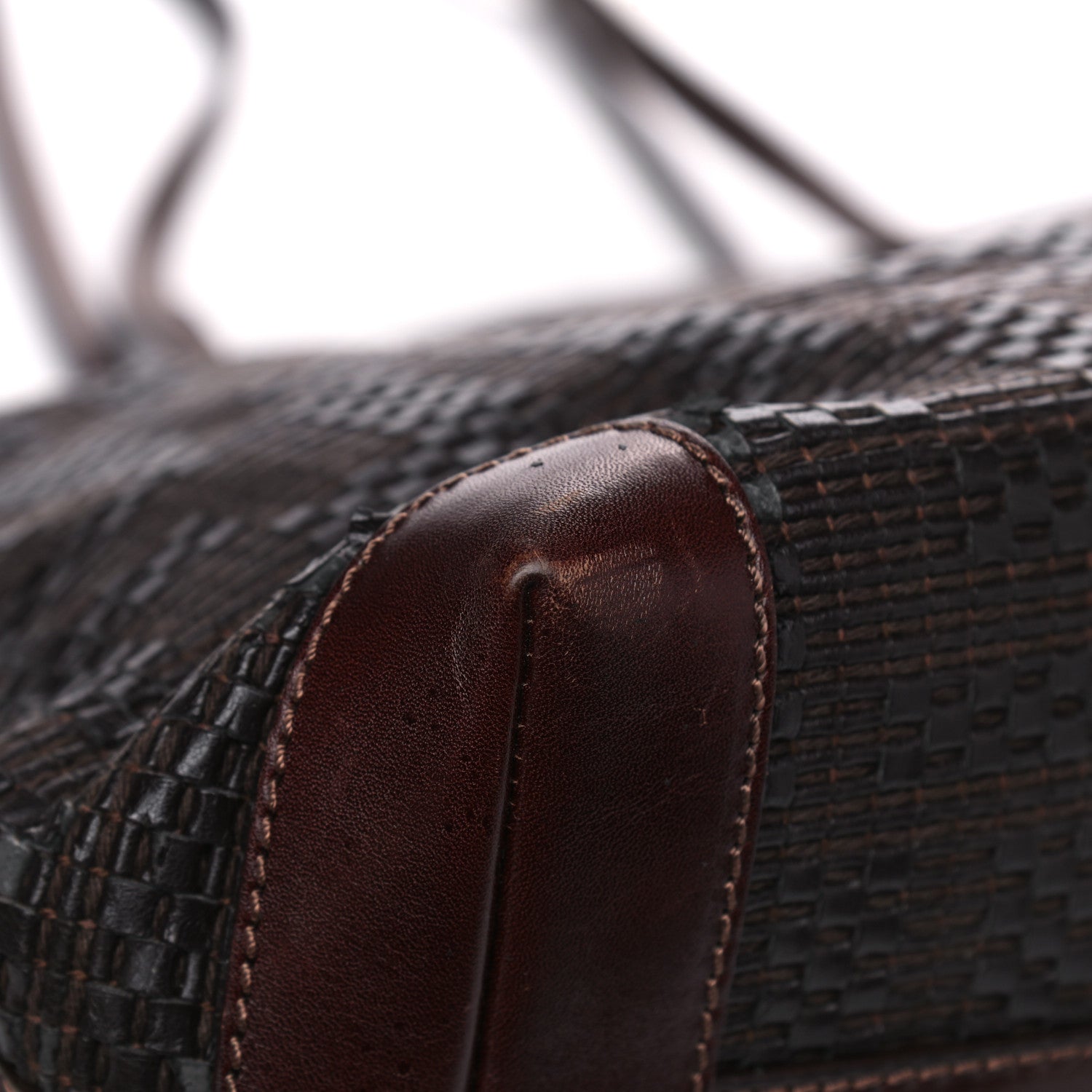 Fendi Calfskin FF Woven Medium Roll Tote Moro 10 of 16