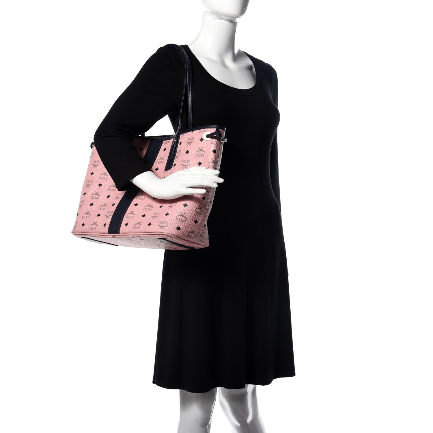 MCM Visetos Medium Liz Reversible Shopper Tote Soft Pink 3 of 15