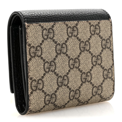 Gucci Dollar Calfskin GG Supreme Monogram Medium GG Marmont Wallet Black Beige Ebony 3 of 6
