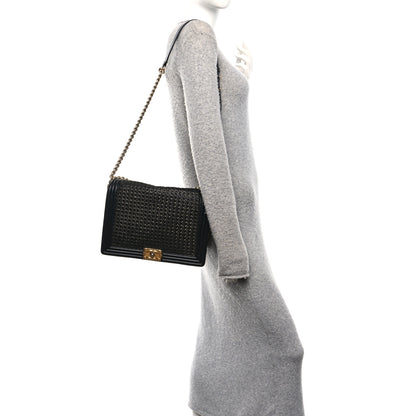 Chanel Braided Sheepskin Large Boy Reverso Flap Black 2 of 10