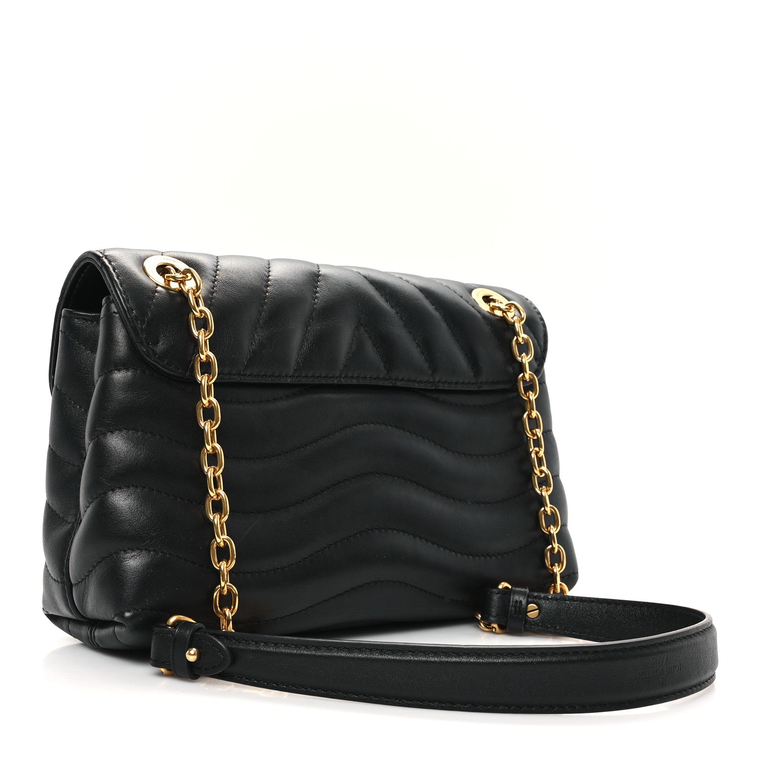 Louis Vuitton Calfskin LV New Wave Chain Bag Black 2 of 12