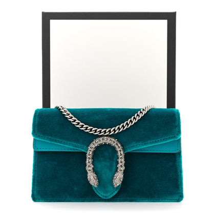 Gucci Velvet Super Mini Dionysus Shoulder Bag Pavone Cyan 10 of 10