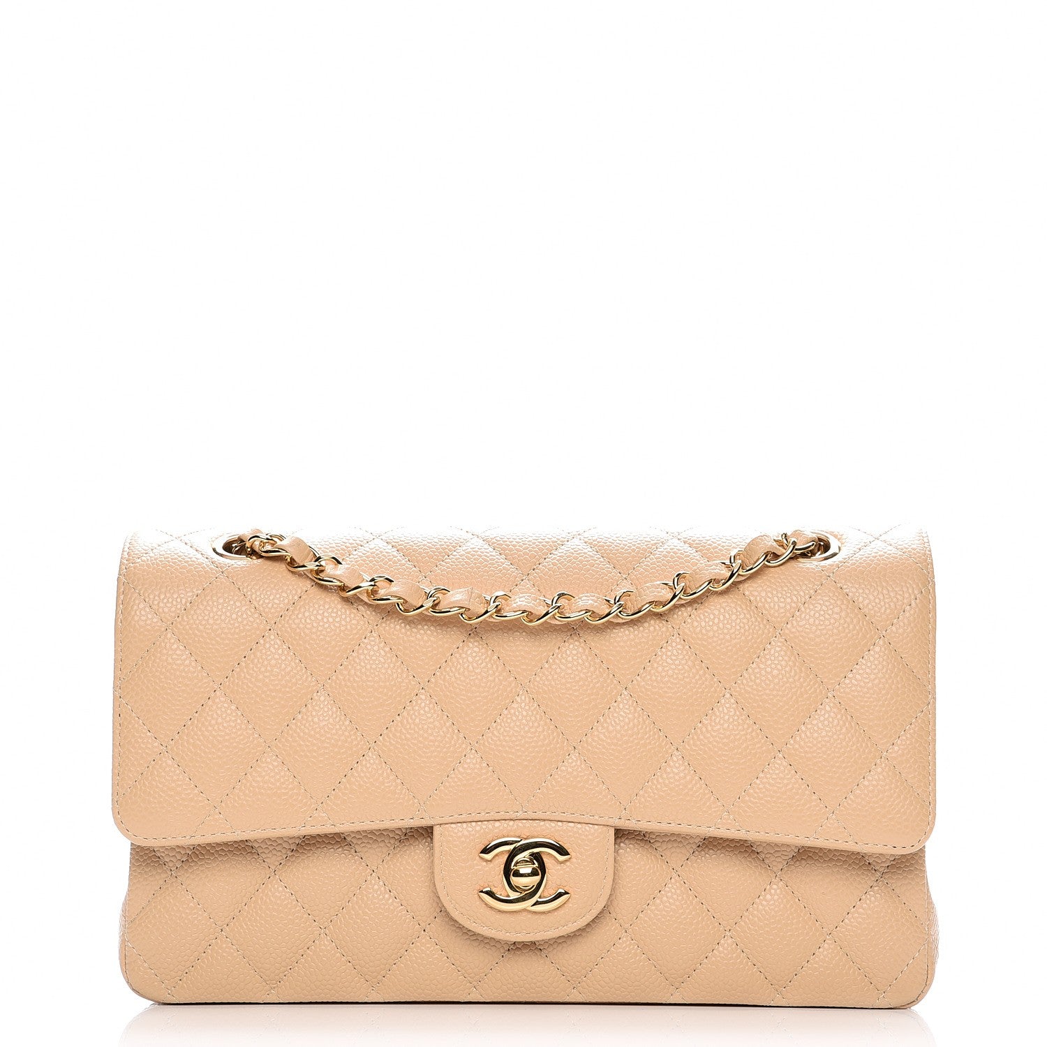 Chanel Caviar Quilted Medium Double Flap Beige Clair 1 of 7