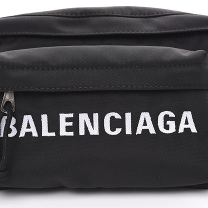Balenciaga Sport Nylon Logo Embroidered Wheel Beltpack Black 7 of 9