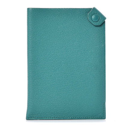 Hermes Chevre Mysore Tarmac PM Passport Holder Bleu Paon 1 of 8