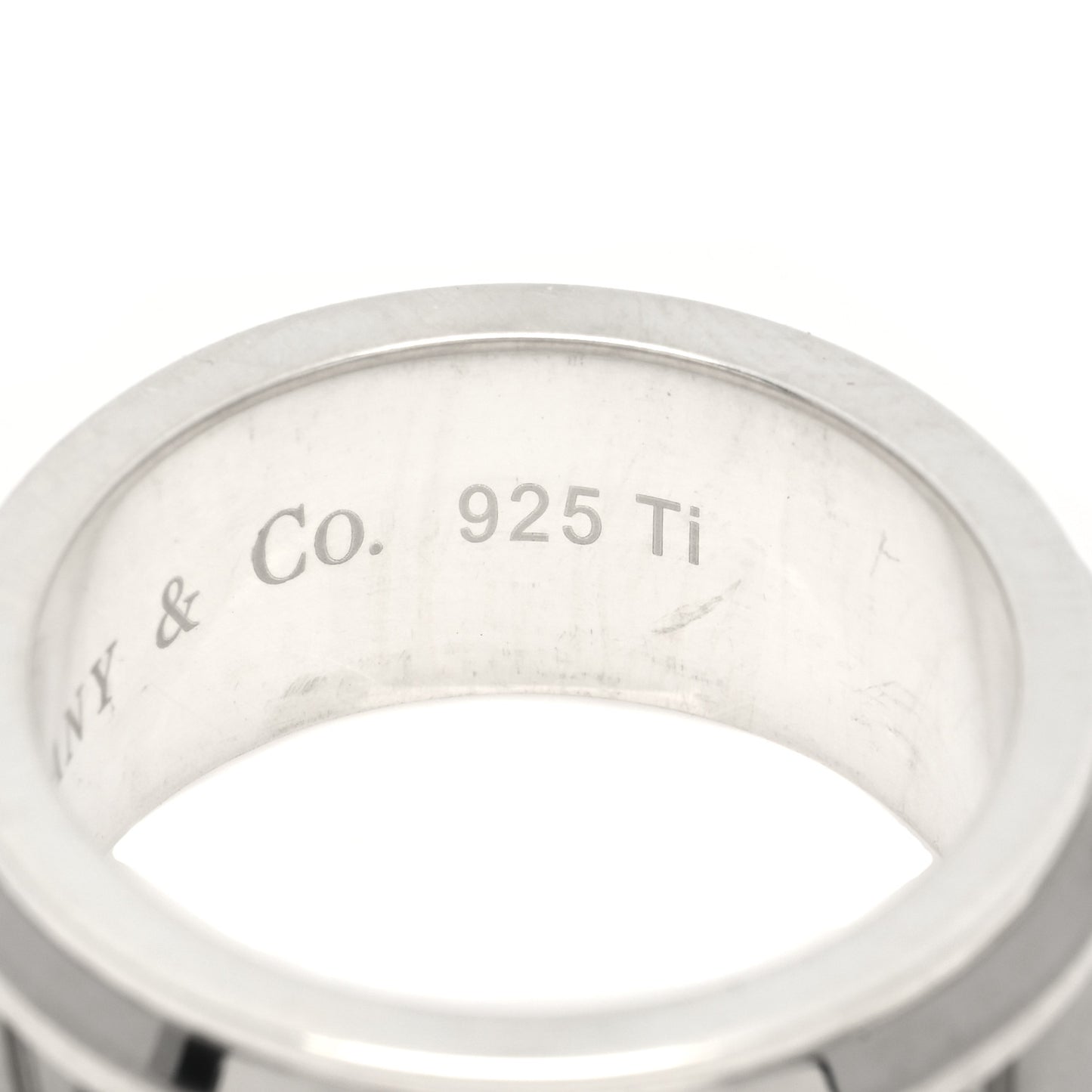 Sterling Silver Titanium Atlas Band Ring 53 6.25
