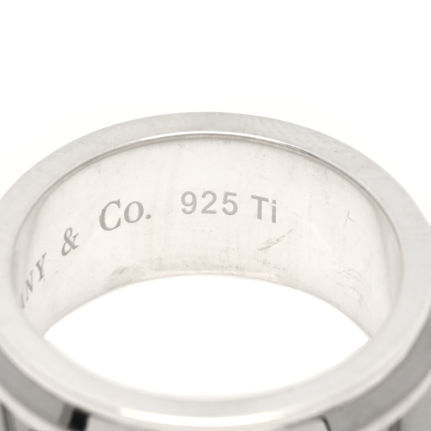 Tiffany Sterling Silver Titanium Atlas Band Ring 53 6.25 4 of 6