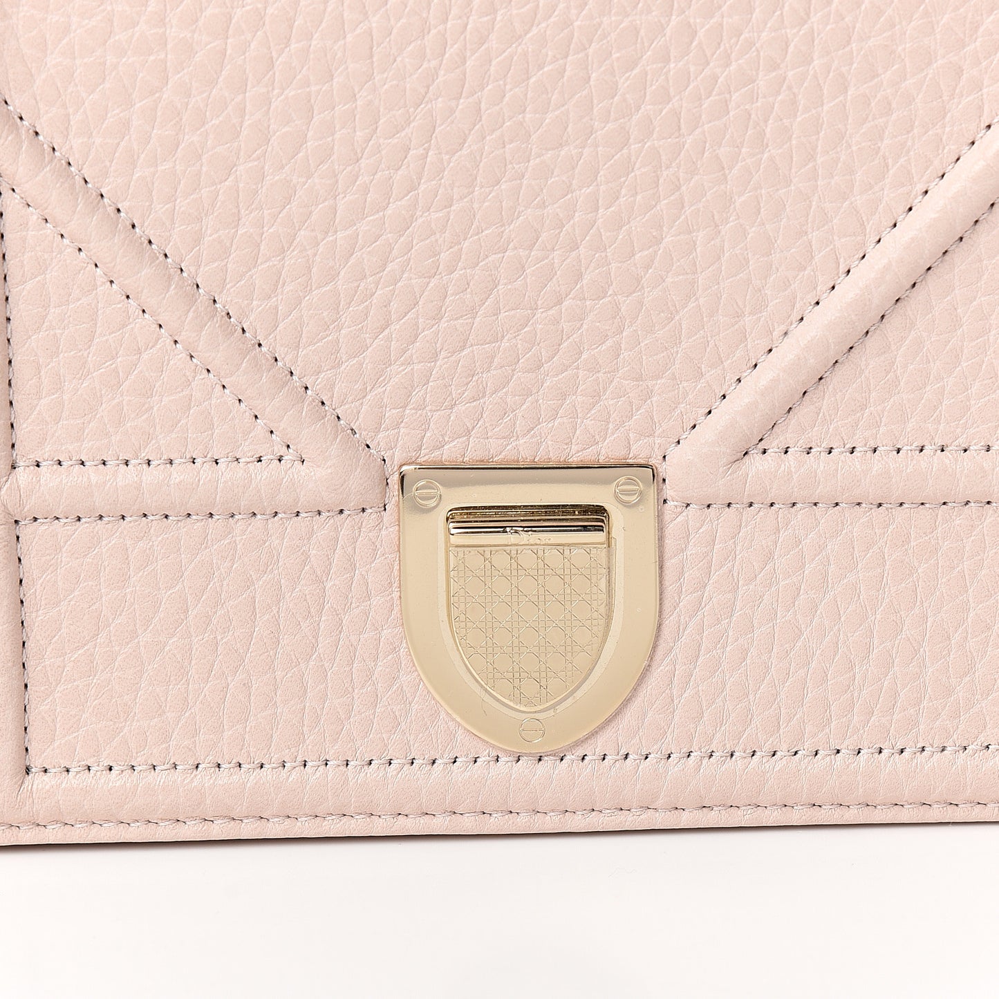 Grained Calfskin Diorama Wallet on Chain Pouch Nude