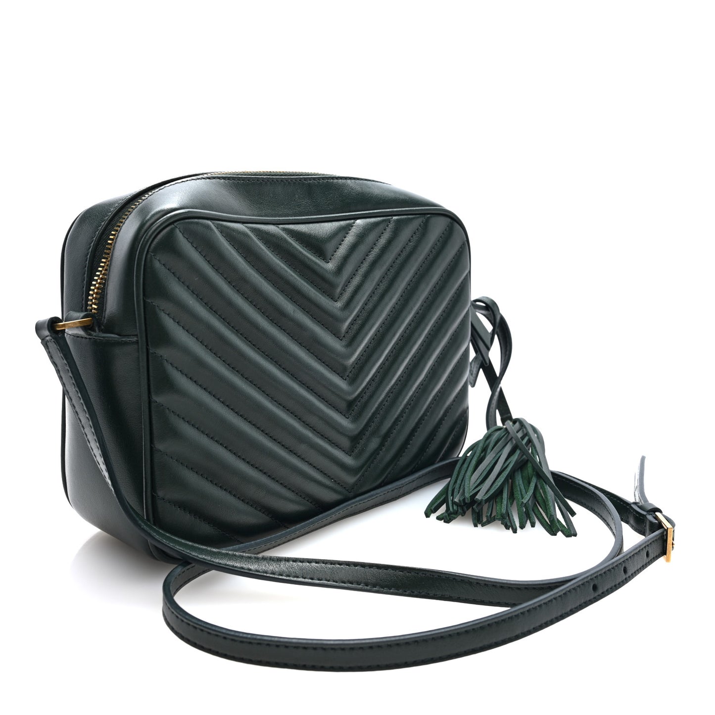 Calfskin Matelasse Monogram Lou Camera Bag Vert Fonce