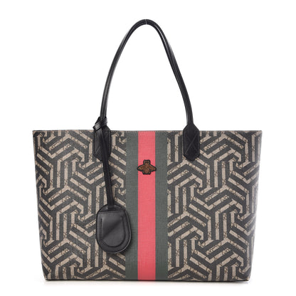 Gucci GG Supreme Monogram Caleido Web Medium Tote Beige Ebony 1 of 15