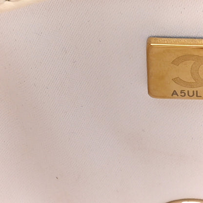 Chanel Sequin Logo Mini Rectangular Flap White Black 7 of 12