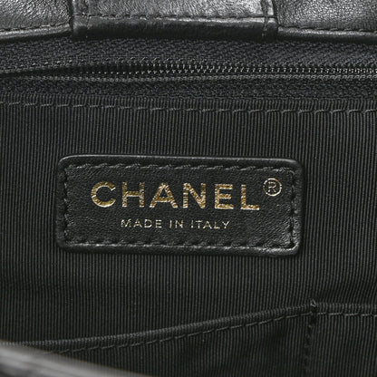 Chanel Lambskin Quilted Large Drawstring Bag Black 6 of 10