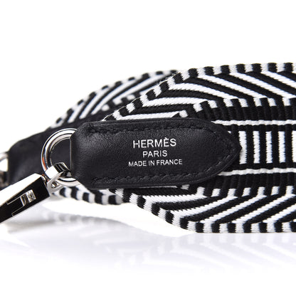 Hermes Toile Swift 50mm Sangle Cavale Shoulder Strap Black Ecru 4 of 5
