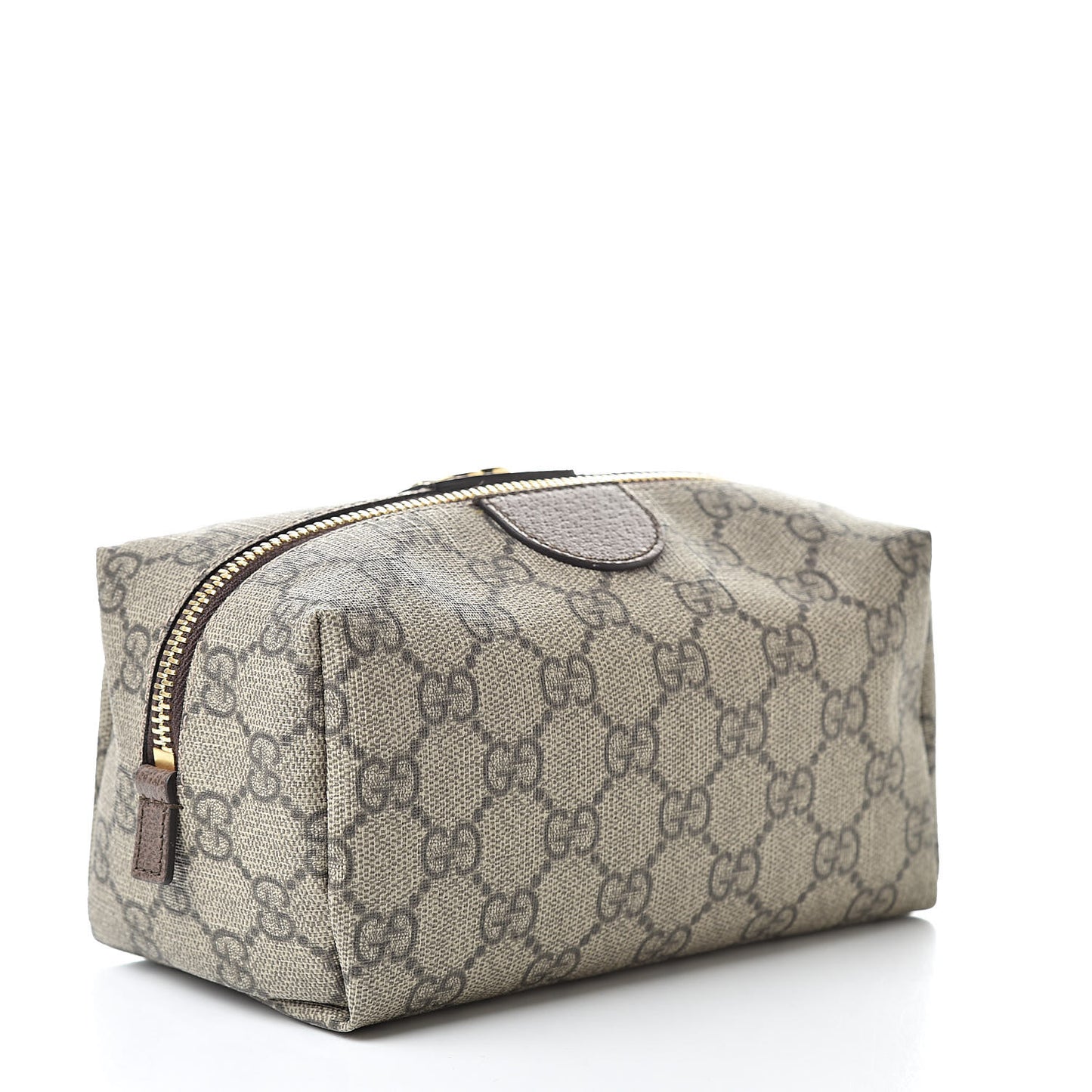 Soft GG Supreme Monogram Calfskin Medium Ophidia Cosmetic Case Beige Ebony New Acero