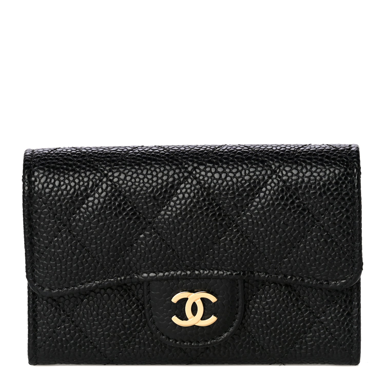 Chanel Caviar Quilted Flap Card Holder Black 1 of 12