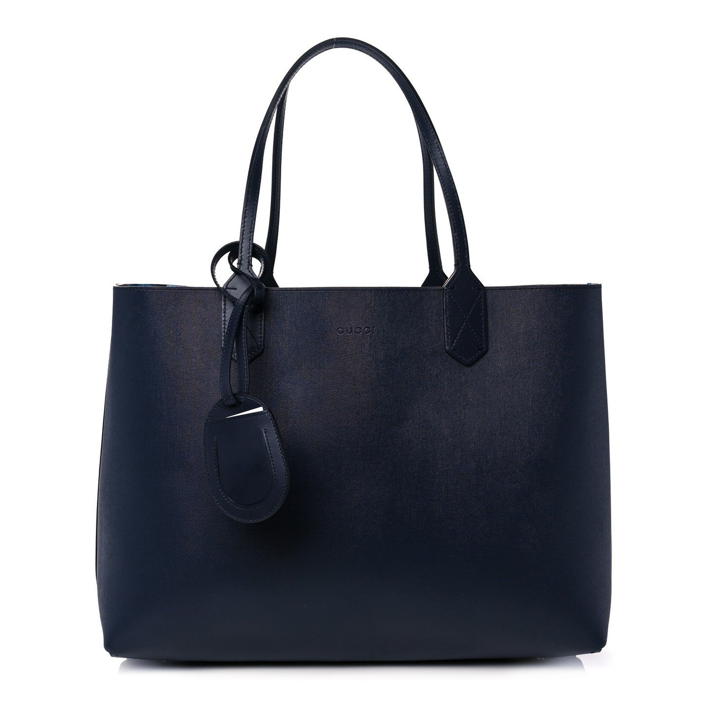 GG Supreme Monogram Blooms Medium Reversible Tote Beige Blue Navy