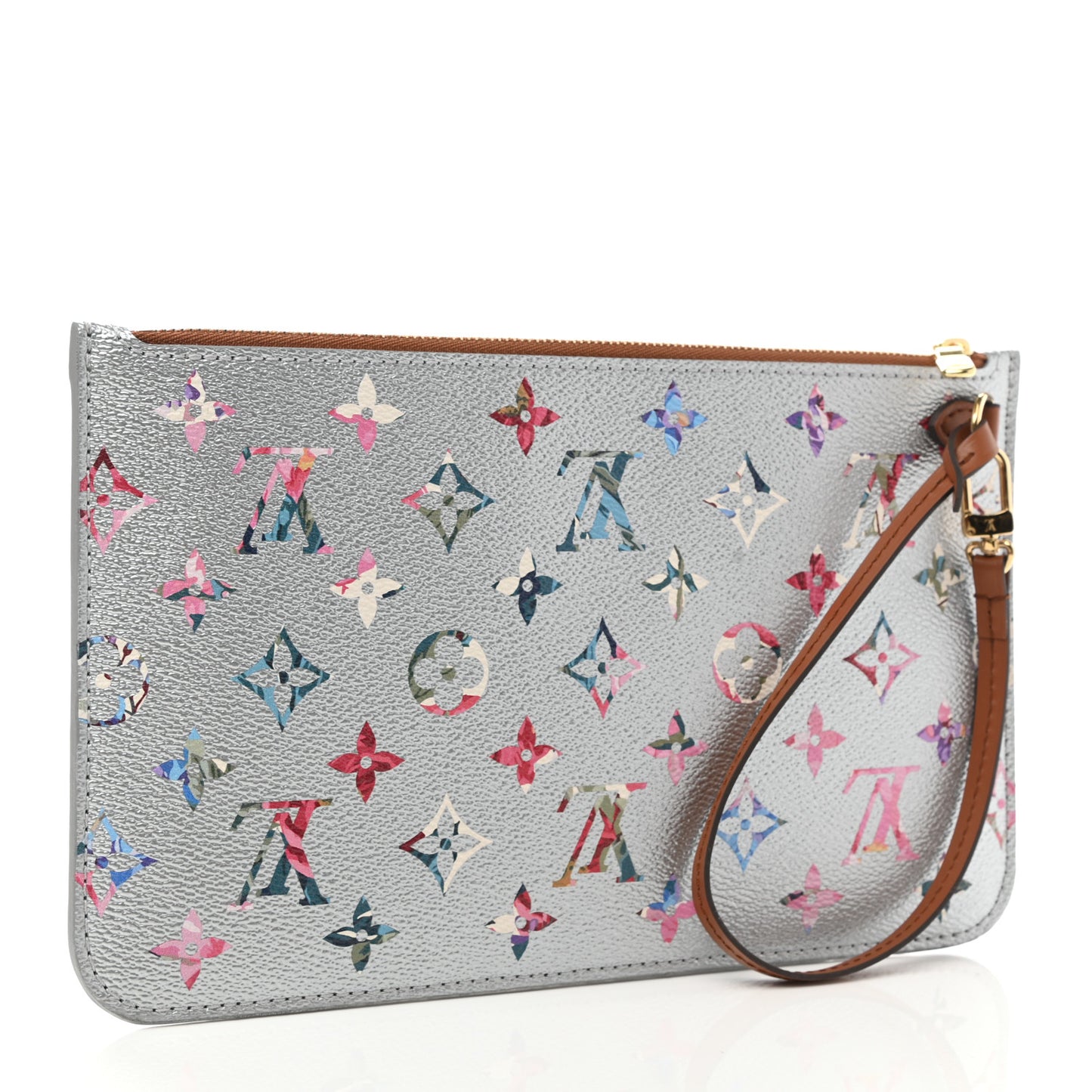 Metallic Monogram LV Garden Neverfull MM GM Pochette Silver