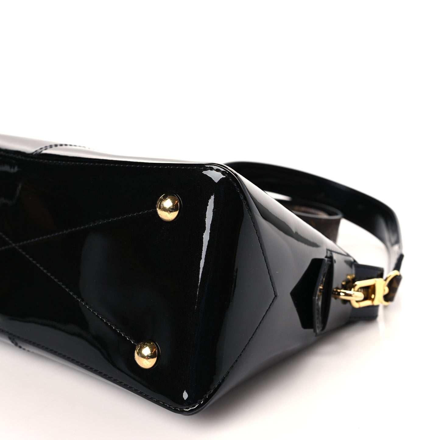 Patent Calfskin Miroir Tote Black