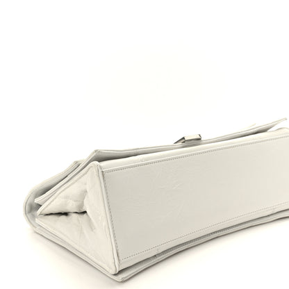 Balenciaga Crushed Calfskin Quilted Medium Crush Chain Bag Optic White 4 of 8