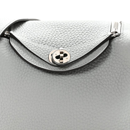 Hermes Taurillon Clemence Mini Lindy 20 Bleu Glacier 8 of 11