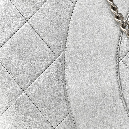 Chanel Metallic Calfskin Stitched CC Club Monaco Tote Silver 8 of 12