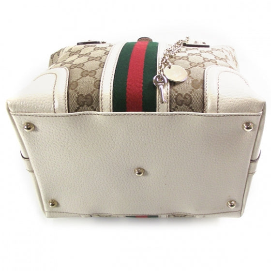 Monogram Treasure Boston Tote Ivory