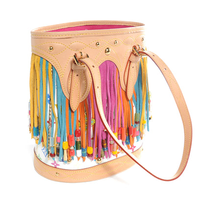 Louis Vuitton Monogram Multicolor Fringe Bucket White 3 of 8
